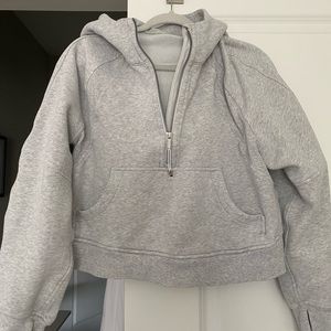 Lululemon Scuba Oversized Half-Zip Hoodie in hesthered core ultra light grey